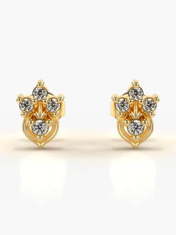 Valanova - Hallmarked 18K Gold and Certified Lab Grown Diamond 0.19Cts Gold Studs Earrings