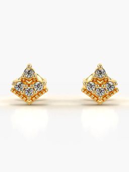 Valanova - Hallmarked 14K Gold and Certified Lab Grown Diamond 0.18Cts Gold Studs Earrings