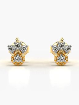 Valanova - Hallmarked 14K Gold and Certified Lab Grown Diamond 0.18Cts Gold Studs Earrings