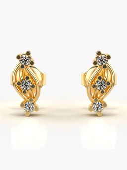 Valanova - Hallmarked 18K Gold and Certified Lab Grown Diamond 0.13Cts Gold Studs Earrings