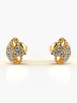 Valanova - Hallmarked 14K Gold and Certified Lab Grown Diamond 0.26Cts Gold Studs Earrings