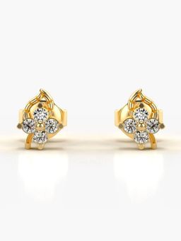 Valanova - Hallmarked 14K Gold and Certified Lab Grown Diamond 0.18Cts Gold Studs Earrings