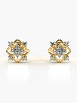 Valanova - Hallmarked 18K Gold and Certified Lab Grown Diamond 0.14Cts Gold Studs Earrings