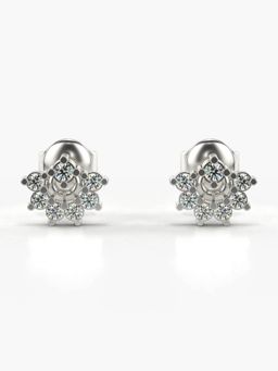Valanova - Hallmarked 14K Gold and Certified Lab Grown Diamond 0.32Cts Silver Studs Earrings