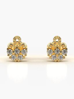 Valanova - Hallmarked 14K Gold and Certified Lab Grown Diamond 0.22Cts Gold Studs Earrings