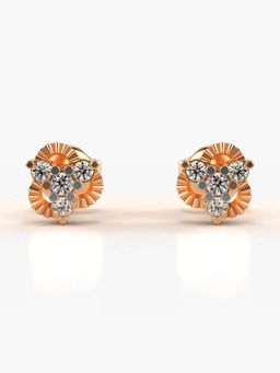 Valanova - Hallmarked 14K Gold and Certified Lab Grown Diamond 0.19Cts Rose Gold Studs Earrings