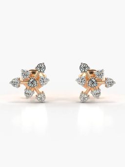 Valanova - Hallmarked 14K Gold and Certified Lab Grown Diamond 0.31Cts Rose Gold Studs Earrings