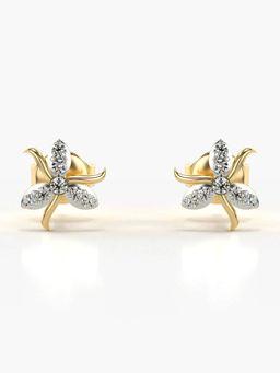 Valanova - Hallmarked 14K Gold and Certified Lab Grown Diamond 0.14Cts Gold Studs Earrings