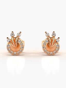 Valanova - Hallmarked 18K Gold and Certified Lab Grown Diamond 0.17Cts Rose Gold Studs Earrings