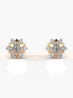 Valanova - Hallmarked 14K Gold and Certified Lab Grown Diamond 0.24Cts Rose Gold Studs Earrings