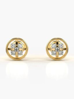 Valanova - Hallmarked 18K Gold and Certified Lab Grown Diamond 0.14Cts Gold Studs Earrings