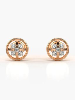 Valanova - Hallmarked 18K Gold and Certified Lab Grown Diamond 0.14Cts Rose Gold Studs Earrings