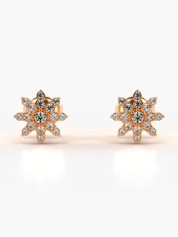Valanova - Hallmarked 18K Gold and Certified Lab Grown Diamond 0.25Cts Rose Gold Studs Earrings