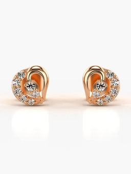 Valanova - Hallmarked 14K Gold and Certified Lab Grown Diamond 0.18Cts Rose Gold Studs Earrings
