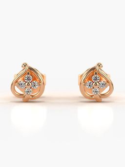 Valanova - Hallmarked 14K Gold and Certified Lab Grown Diamond 0.10Cts Rose Gold Studs Earrings