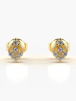 Valanova - Hallmarked 18K Gold and Certified Lab Grown Diamond 0.12Cts Gold Studs Earrings
