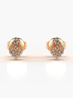 Valanova - Hallmarked 14K Gold and Certified Lab Grown Diamond 0.12Cts Rose Gold Studs Earrings