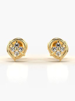 Valanova - Hallmarked 18K Gold and Certified Lab Grown Diamond 0.11Cts Gold Studs Earrings