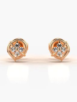 Valanova - Hallmarked 18K Gold and Certified Lab Grown Diamond 0.11Cts Rose Gold Studs Earrings