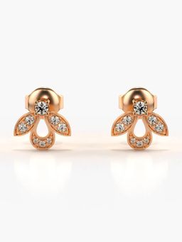 Valanova - Hallmarked 18K Gold and Certified Lab Grown Diamond 0.20Cts Rose Gold Studs Earrings