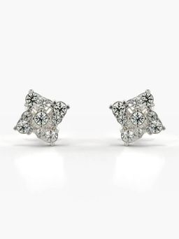Valanova - Hallmarked 14K Gold and Certified Lab Grown Diamond 0.43Cts Silver Studs Earrings