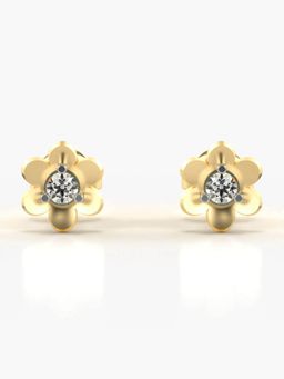 Valanova - Hallmarked 18K Gold and Certified Lab Grown Diamond 0.14Cts Gold Studs Earrings
