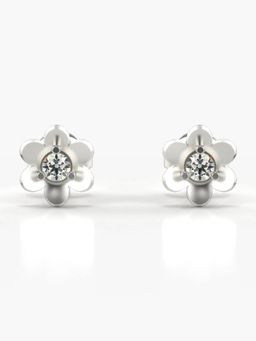 Valanova - Hallmarked 14K Gold and Certified Lab Grown Diamond 0.14Cts Silver Studs Earrings