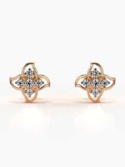 Valanova - Hallmarked 14K Gold and Certified Lab Grown Diamond 0.22Cts Rose Gold Studs Earrings
