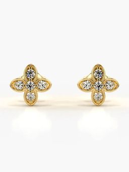 Valanova - Hallmarked 18K Gold and Certified Lab Grown Diamond 0.36Cts Gold Studs Earrings