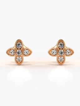 Valanova - Hallmarked 14K Gold and Certified Lab Grown Diamond 0.36Cts Rose Gold Studs Earrings