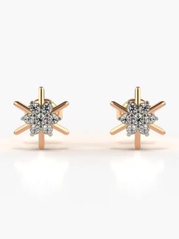 Valanova - Hallmarked 18K Gold and Certified Lab Grown Diamond 0.21Cts Rose Gold Studs Earrings