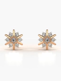 Valanova - Hallmarked 14K Gold and Certified Lab Grown Diamond 0.27Cts Rose Gold Studs Earrings