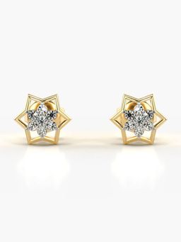 Valanova - Hallmarked 18K Gold and Certified Lab Grown Diamond 0.14Cts Gold Studs Earrings