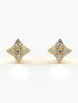 Valanova - Hallmarked 18K Gold and Certified Lab Grown Diamond 0.42Cts Gold Studs Earrings