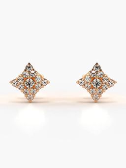 Valanova - Hallmarked 14K Gold and Certified Lab Grown Diamond 0.42Cts Rose Gold Studs Earrings