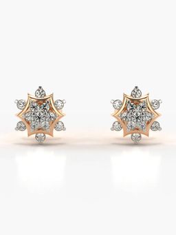 Valanova - Hallmarked 14K Gold and Certified Lab Grown Diamond 0.26Cts Rose Gold Studs Earrings