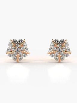 Valanova - Hallmarked 18K Gold and Certified Lab Grown Diamond 0.31Cts Rose Gold Studs Earrings