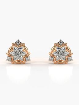 Valanova - Hallmarked 18K Gold and Certified Lab Grown Diamond 0.27Cts Rose Gold Studs Earrings
