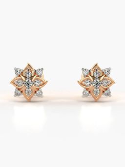 Valanova - Hallmarked 14K Gold and Certified Lab Grown Diamond 0.20Cts Rose Gold Studs Earrings