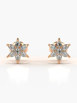 Valanova - Hallmarked 14K Gold and Certified Lab Grown Diamond 0.21Cts Rose Gold Studs Earrings