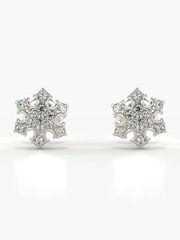 Valanova - Hallmarked 14K Gold and Certified Lab Grown Diamond 0.22Cts Silver Studs Earrings