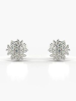 Valanova - Hallmarked 18K Gold and Certified Lab Grown Diamond 0.20Cts Silver Studs Earrings