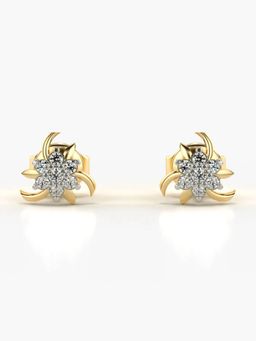 Valanova - Hallmarked 18K Gold and Certified Lab Grown Diamond 0.14Cts Gold Studs Earrings