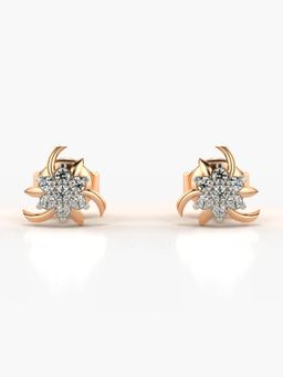 Valanova - Hallmarked 14K Gold and Certified Lab Grown Diamond 0.14Cts Rose Gold Studs Earrings