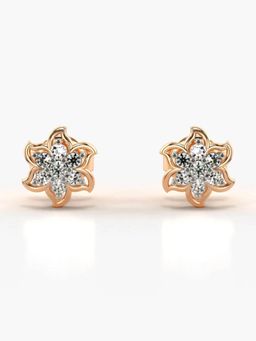 Valanova - Hallmarked 14K Gold and Certified Lab Grown Diamond 0.14Cts Rose Gold Studs Earrings
