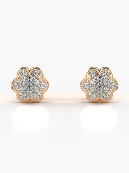 Valanova - Hallmarked 18K Gold and Certified Lab Grown Diamond 0.26Cts Rose Gold Studs Earrings