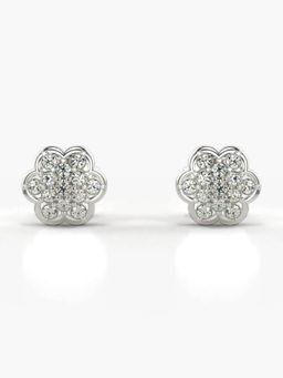 Valanova - Hallmarked 14K Gold and Certified Lab Grown Diamond 0.26Cts Silver Studs Earrings