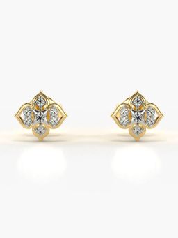 Valanova - Hallmarked 18K Gold and Certified Lab Grown Diamond 0.13Cts Gold Studs Earrings