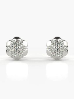 Valanova - Hallmarked 14K Gold and Certified Lab Grown Diamond 0.26Cts Silver Studs Earrings