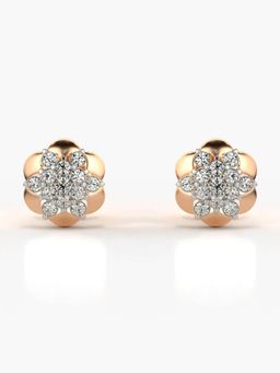 Valanova - Hallmarked 14K Gold and Certified Lab Grown Diamond 0.26Cts Rose Gold Studs Earrings